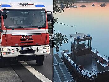 Zweimal Rettungstechnik vom Feinsten: Das HLF der Feuerwehr und das Mehrzweckboot Stromberg II.  Fotos: Michael Busch