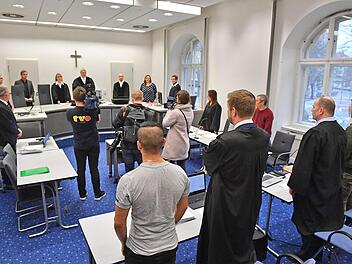 Am heutigen Donnerstag, 25.01.2018, hat der Mordprozess gegen zwei Asylbewerber am Bamberger Landgericht begonnen. Foto: Ronald Rinklef