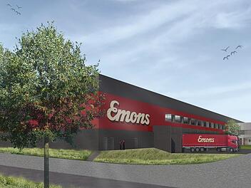 So soll die Halle der Spedition Emons im Thurnauer Industriegebiet aussehen. Visualisierung: Spedition Emons