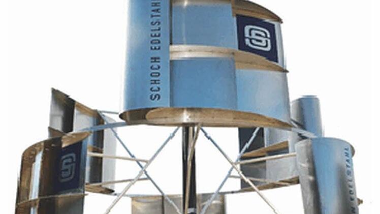 Kunst oder Technik? Die Firma Greentown Tec Limited aus Dannstadt-Schauernheim (Rheinland-Pfalz) bietet der Stadt Stadtsteinach die Errichtung einer solchen vertikalen Windkraftanlage an. Foto: Greentown