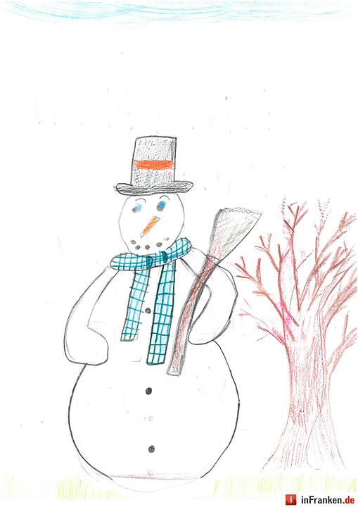 Selbstgemalte Weihnachtsbilder von Kindern aus Franken 2016