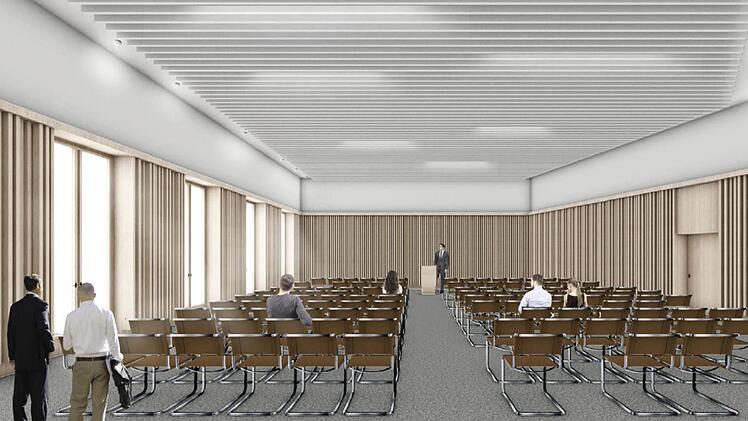 Der Ausschuss empfahl dem Stadtrat diese Variante  der  Gestaltung des Sitzungssaales.Rieger