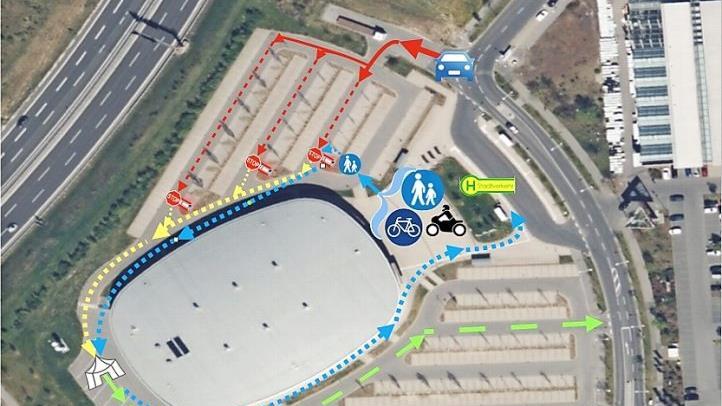 Wer sich auf Corona testen lassen will, muss ab Donnerstag einmal rund um die HUK-Coburg-Arena. Autofahrer können sich beim Durchfahren testen lassen, alle anderen müssen zu Fuß zur Teststation.