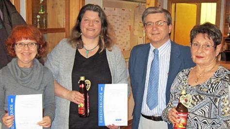 Bei der Ehrung des VdK-Ortsverbandes Rentweinsdorf (von links): Erika Thein, Simone Berger, Winfried Golonka und Anneliese Zapf