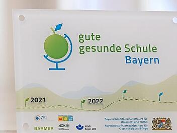 Dieses Schild konnte Schulleiterin Sabine Hoffrichter als Auszeichnung von München mit nach Neustadt nehmen.