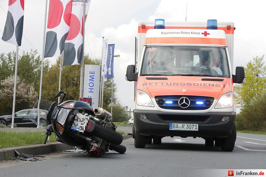 Rollerfahrer bei Unfall in Hirschaid verletzt