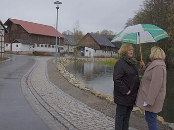 Die Dorferneuerung in Fornbach gehörte zu den größeren Investitionsposten im Tiefbau in Rödental. Bei einem Ortstermin des Bausenats zum Abschluss der Arbeiten machten sich die Zweite Bürgermeisterin Gisela Böhnel (links) und Kämmerin Karin Beier ein Bild. Foto: Rainer Lutz