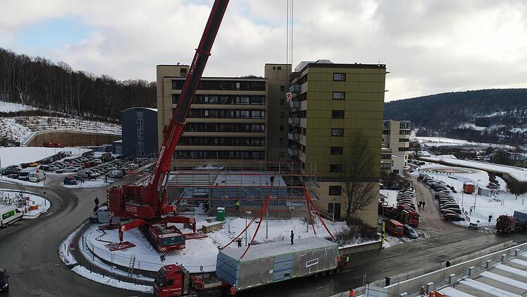 Ein Blick von oben auf die Baustelle. Foto: Ingo Bär