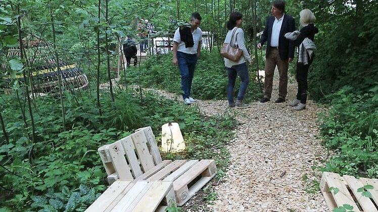 Die Holzplattform am illuminierten Itzufer waren bei den Designtagen 2016 die große Attraktion. Foto: CT-Archiv / Barbara Herbst
