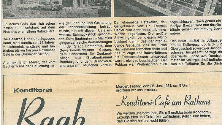 Zeitungsbericht zur Eröffnung aus dem Jahr 1981