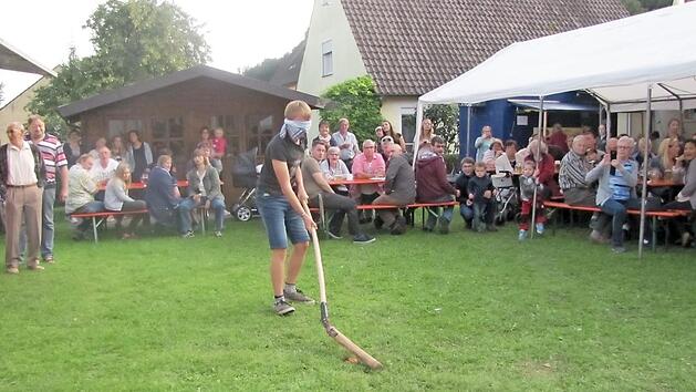 Eric M&auml;rkl beim entscheidenden Schlag Foto: privat