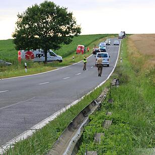 Transporter schleudert über BA1 bei Scheßlitz