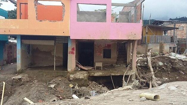 Ein Bild der Verw&uuml;stung - die Stadt Mocoa nach der Schlammlawine. Foto: privat