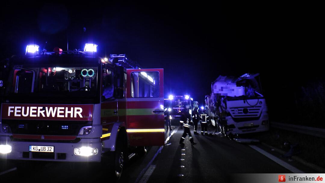 Schwerer Lkw-Unfall auf der A7 bei Hammelburg