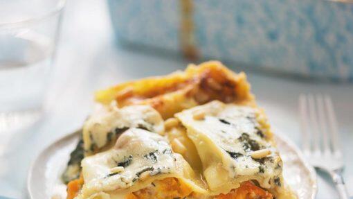 Kürbislasagne mit Spinat