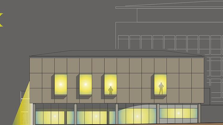 Nachts soll die "Kaaba" künftig in die Fußgängerzone hinein leuchten. Grafik: Reinhard Seufert