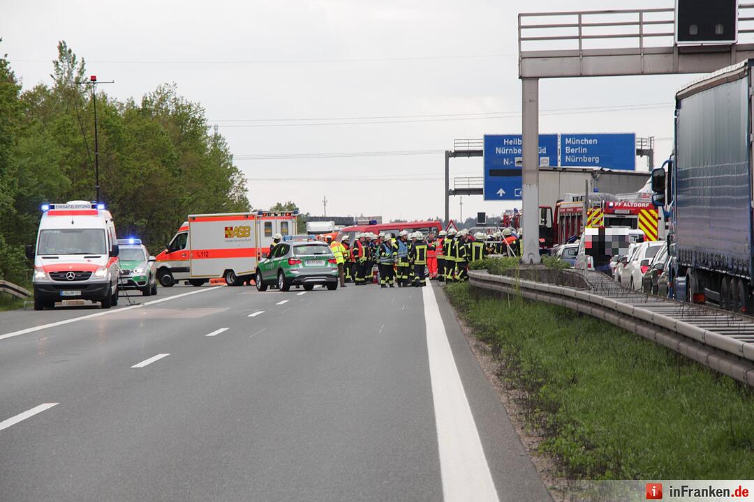 Vier Tote bei furchtbarem Unfall auf A6 - Lkw rast in Stauende