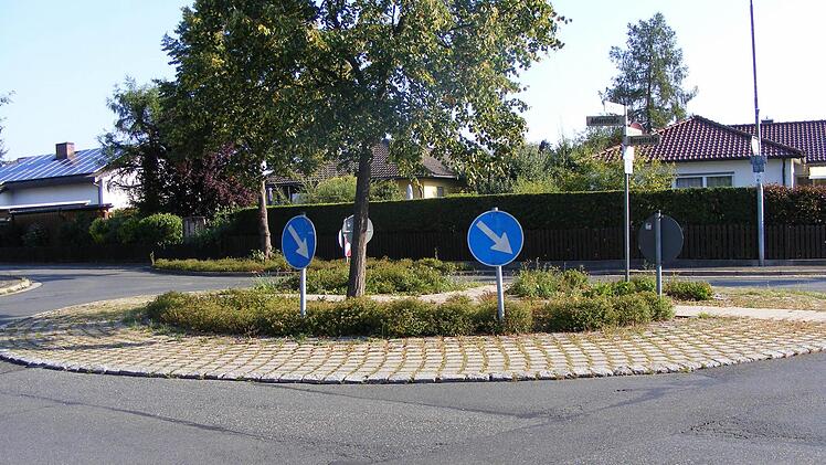 Der Kreisverkehr in Zeckern