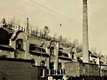 Die alte Fabrikationsanlage vor dem großen Brand 1954.Repro: Gerd Fleischmann