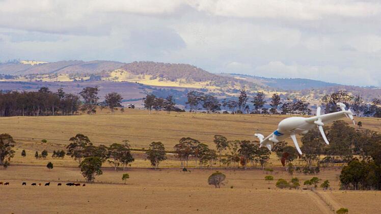 Im australischen Queensland testete Google diese Drohne. Foto: Google, dpa