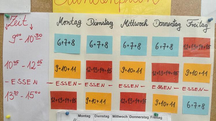 Stundenplan im Bamberger Aufnahmezentrum: Werden hier die Kinderrechte verletzt, wie die Bundesgrünen sagen?  Foto: p.