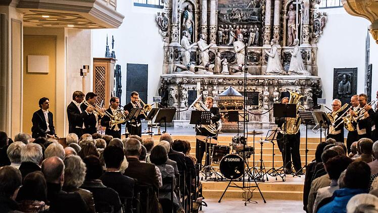 Das Ensemble "Blech 10" beeindruckte bei seinem Coburg-Gastspiel mit seiner Vielseitigkeit. Foto: Jochen Berger