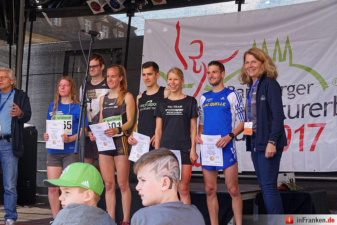 Weltkulturerbelauf 2017 in Bamberg: Der Zieleinlauf am Maxplatz