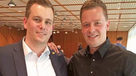 Steffen Ramer (li.) und Florian Dotterweich haben als Geschäftsführer-Duo die Verantwortung beim Erstligisten HSC Coburg. Foto: Oliver Schmidt