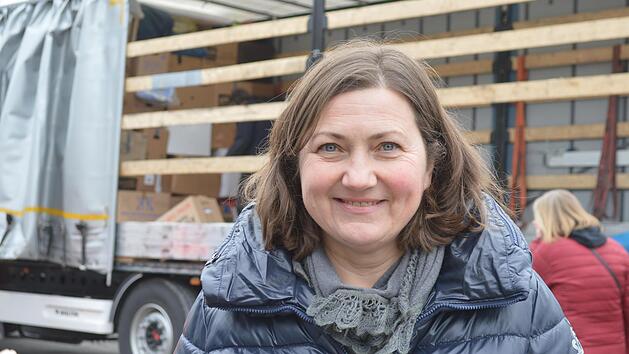 Die Ukrainerin Olena Albert organisierte im Fr&uuml;hjahr 2022 mehrere Hilfstransporte von Bad Kissingen in die Ukraine.