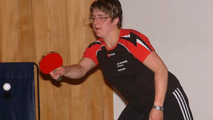 Annette Wich vom DJK-SV Neufang blieb in der 2. Kreisliga in ihren 19 Einzeln ohne Niederlage. Foto: Archiv/Hans Franz