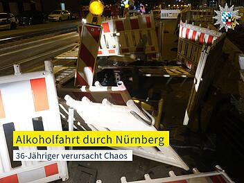 Chaosfahrt durch Nürnberg: Autofahrer rast über Gleise und durch Baustelle