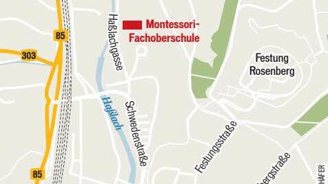 Der Standort der Montessori-FOS in Kronach. Grafik: Franziska Schäfer