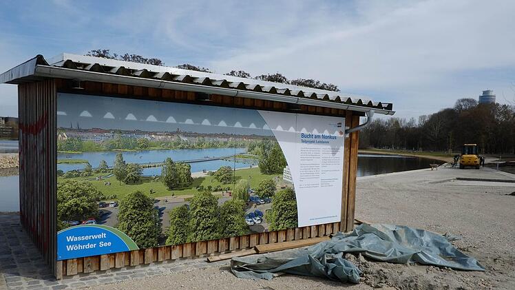 Pünktlich zu den Pfingstferien soll alles fertig sein. Der Wöhrder See soll für rund vier Millionen Euro auf Vordermann gebracht werden. Foto: Nikolas Pelke