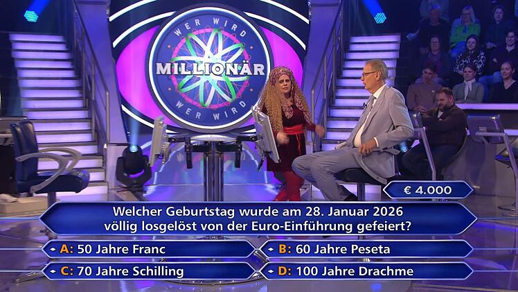 "Kommen Sie mir bitte nicht zu nahe", warnte G&uuml;nther Jauch: Kandidatin Sylvia Schindler hatte pl&ouml;tzlich ihren Platz verlassen.