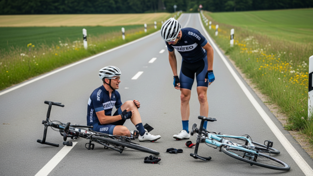Radfahrer verursacht Sturz von Trio im Kreis Main-Spessart