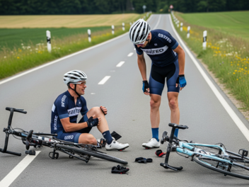 Radfahrer verursacht Sturz von Trio im Kreis Main-Spessart