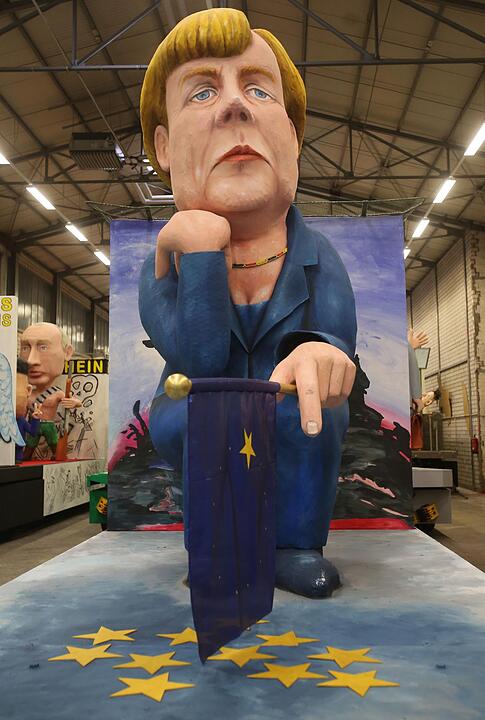 Motivwagen für Kölner Rosenmontagszug