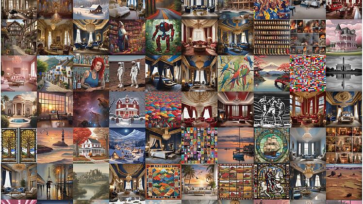 KI-Bilder in einem Kreativit&auml;tsexperiment