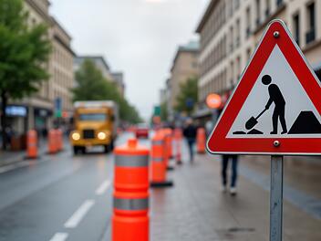 Verkehrszeichen, Baustellenbeschilderung, Verkehr