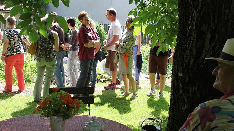 Fachgespräche über einen Prachtbaum.Foto: Ralf Kestel