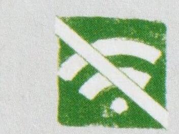 Nicht für alle ist W-Lan allüberall erfreulich. Elektrosensible suchen oft verzweifelt unbelastete Zonen. Es gibt schon Hotels, die mittels Kennzeichnung (siehe Bild) mit dem Verzicht auf W-Lan oder nächtlicher Abschaltung werben.  Foto: Popp
