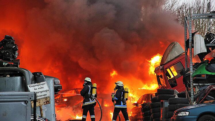 Großbrand in Maßbach. Foto: Dieter Britz