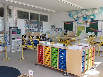 Ein trauriger Anblick: das leere Klassenzimmer der 3b der Anton-Wölker-Grundschule.  Fotos: Schulen