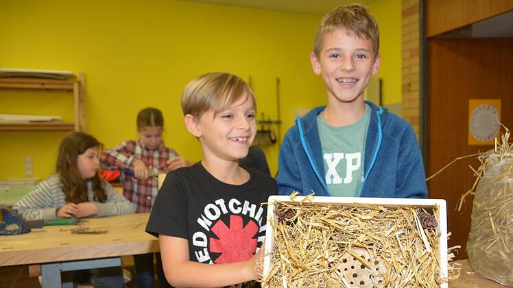 Impressionen vom Nisthilfenbau in der Melkendorfer Grundschule Dagmar Besand
