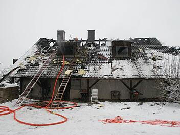 Das zerstörte Wohnhaus in Fatschenbrunn  Foto: sw