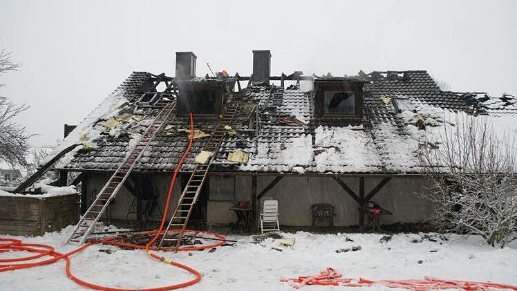 Das zerstörte Wohnhaus in Fatschenbrunn  Foto: sw