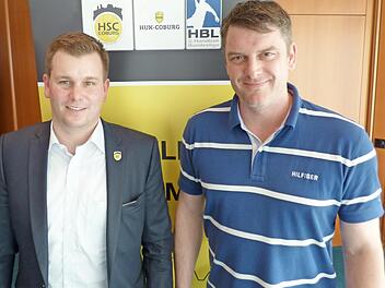 Das neue Gesch&auml;ftsf&uuml;hrer-Duo der HSC Coburg GmbH: Steffen Ramer (links) und Michael H&auml;fner