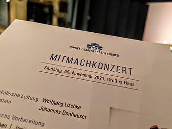 Nach einem Jahr Zwangspause wegen der Corona-Krise fand wieder ein Mitmachkonzert im Landestheater Coburg statt.Foto: Jochen Berger