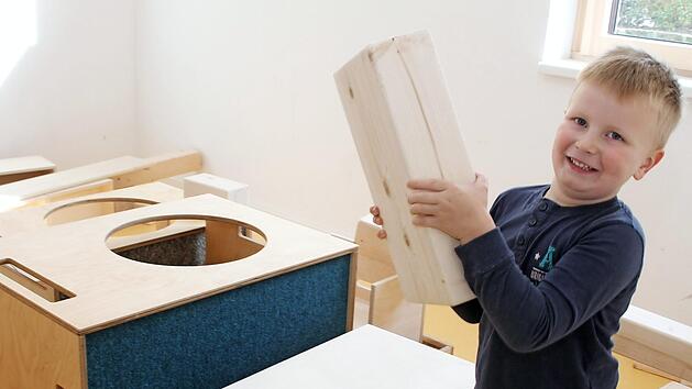 Groß, hell, freundlich: Die Kinder fühlen sich wohl im neuen Paul-Gerhardt-Kindergarten. "Und der Bauraum ist auch klasse", sagt Raphael.