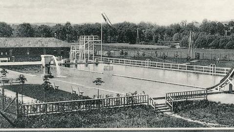 Ansichtskarte vom Freibad Ende der 30er JahreMainleuser Geschichts- und Heimatfreunde/Archiv